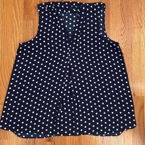 New York & Company Sleeveless Polka Dots Blouse
